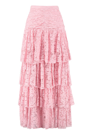 Marsala lace skirt-0